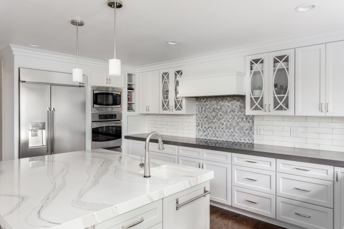 beautiful kitchen in luxury home with quartz countertops in Dunn NC